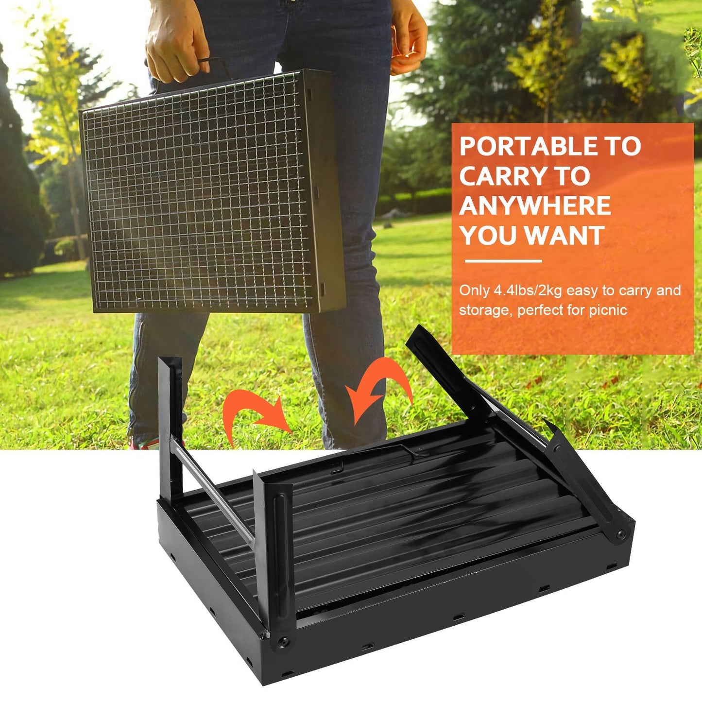 GrillMate Fold-N-Go Charcoal BBQ