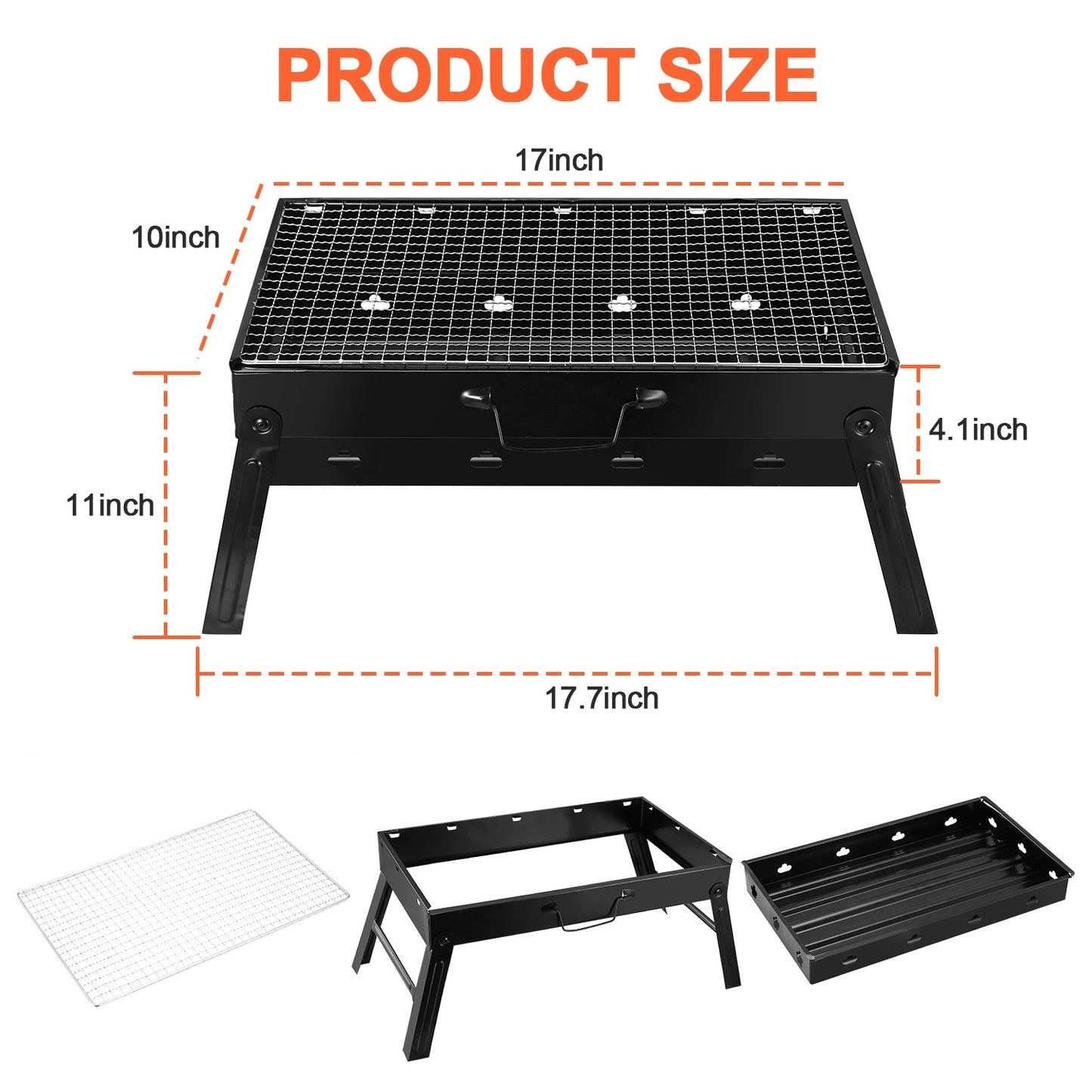 GrillMate Fold-N-Go Charcoal BBQ