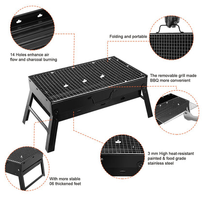 GrillMate Fold-N-Go Charcoal BBQ