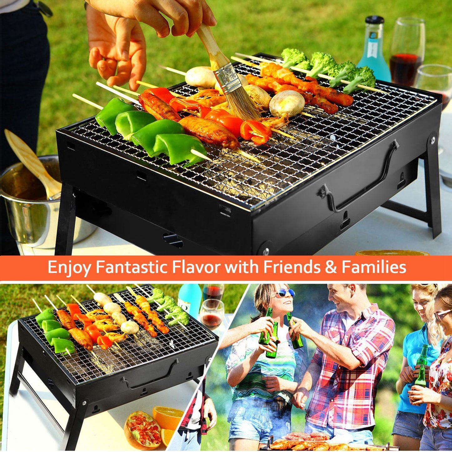GrillMate Fold-N-Go Charcoal BBQ